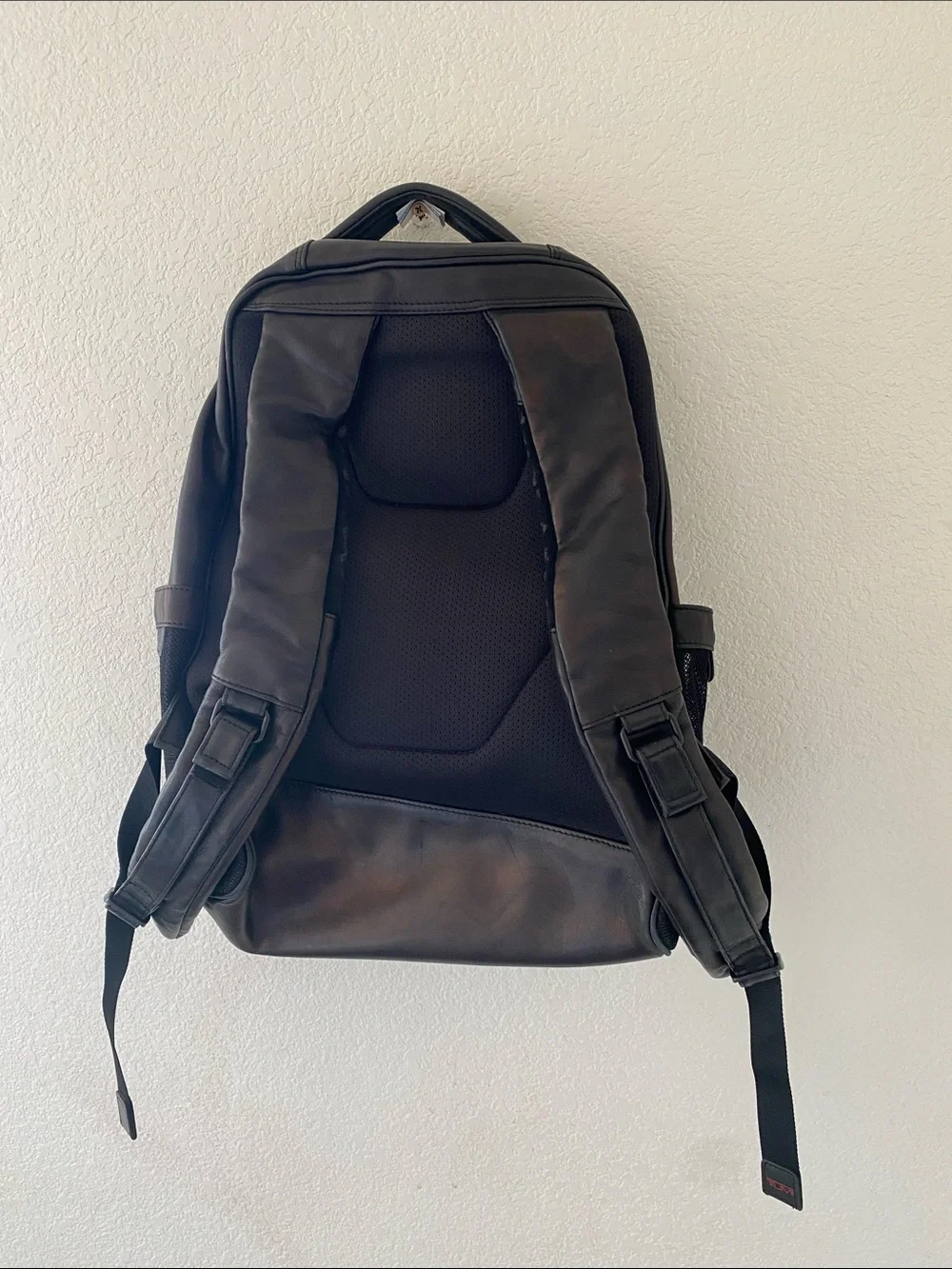 TUMI Black Men's Leather Backpack